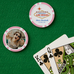 Pink Las Vegas Bachelorette Favour Poker Chips