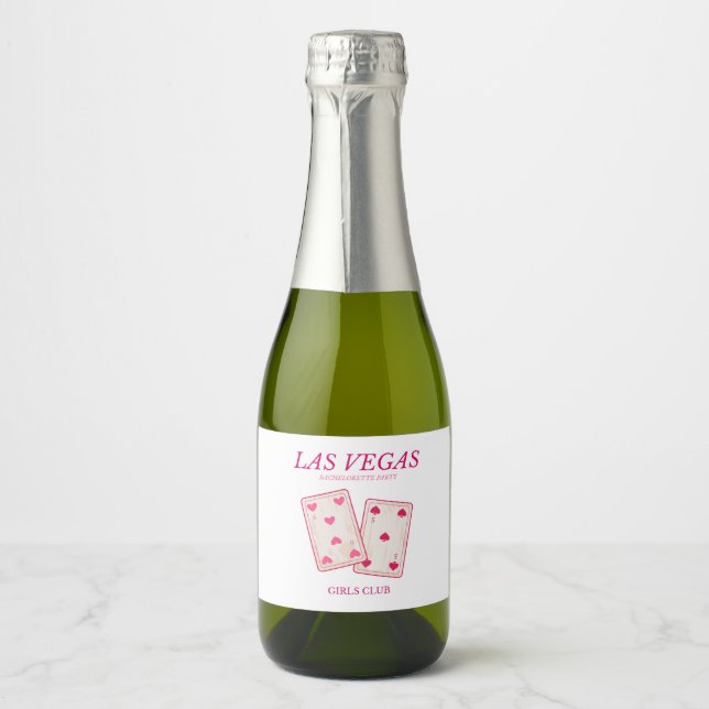 pink las vegas bachelorette party sparkling wine label (Front)