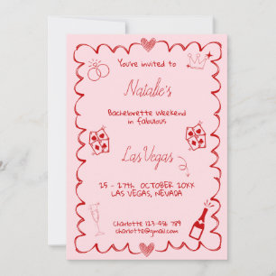 Pink Las Vegas Bachelorette Weekend Invitation