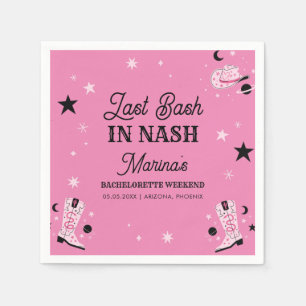 Pink Last Bash in Nash Nashville Bachelorette Napkin