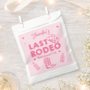 Pink Last Rodeo Cowgirl Bachelorette Party Favour Bags