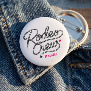 Pink Last Rodeo Crew Western Bach Party 3 Cm Round Badge