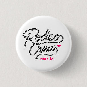 Pink Last Rodeo Crew Western Bach Party 3 Cm Round Badge