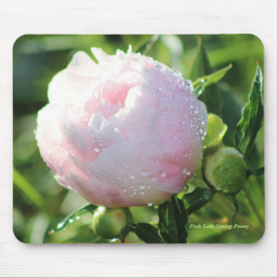 Pink Late Spring Peony Mouse Mat