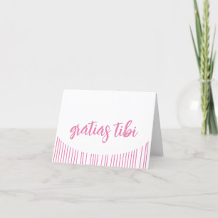 Pink Latin Thank You Card