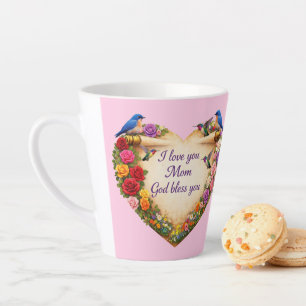 Pink Latte Mug for Mom with Heart 