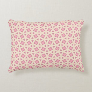 Pink Lattice Geometry Pattern Decorative Cushion