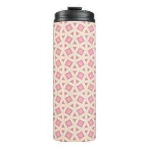 Pink Lattice Geometry Pattern Thermal Tumbler
