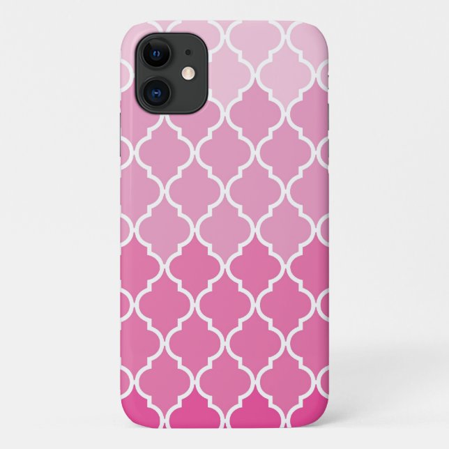 Pink Latticework, Ombre, Quatrefoil, Trellis Case-Mate iPhone Case (Back)