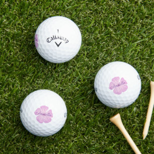 Pink Lavatera Flower Golf Balls