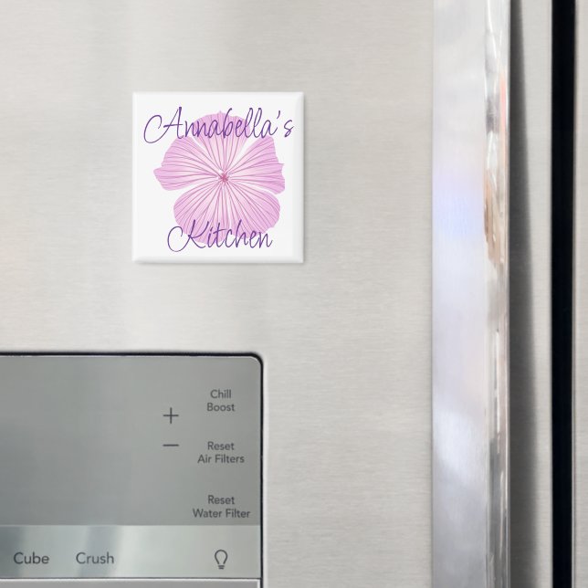 Pink Lavatera Flower Magnet (In Situ (Fridge))