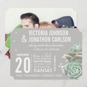 Pink Lavender and Yellow Modern Typography Wedding Invitation