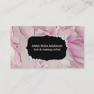 *~* Pink Lavender Beauty Artist Diamond Floral Business Card