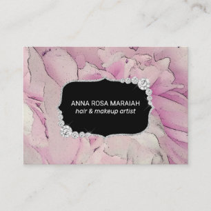 *~* Pink Lavender Beauty Artist Diamonds Floral Business Card