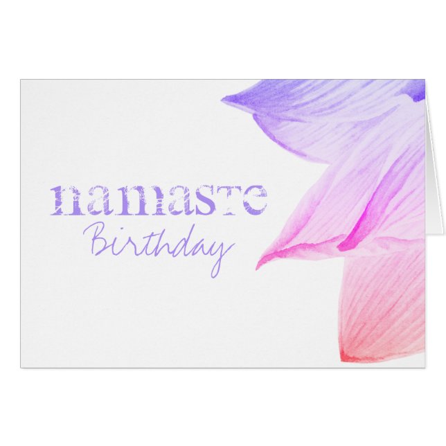 *~* Pink Lavender Birthday Lotus Namaste (Front Horizontal)