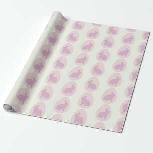 Pink & Lavender Bunny Egg Pattern Wrapping Paper