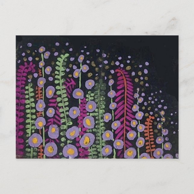 Pink Lavender Fine French Vintage Wallpaper Postcard (Front)