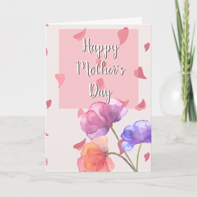 Pink & Lavender Floral Mother's Day Card (Front)