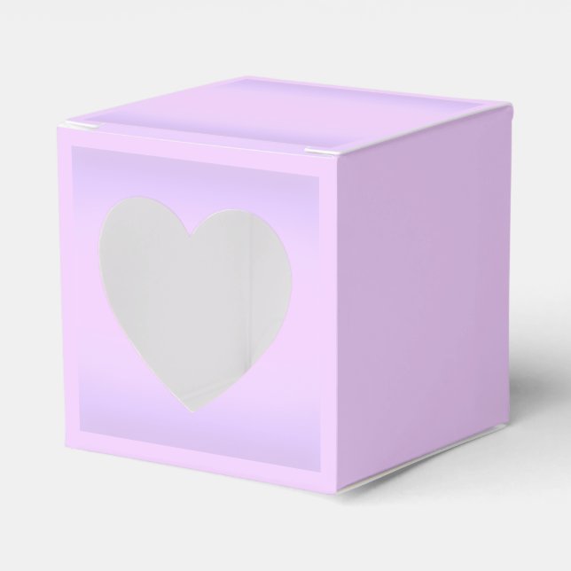 Pink Lavender Heart Wedding Favour Box (Front Side)