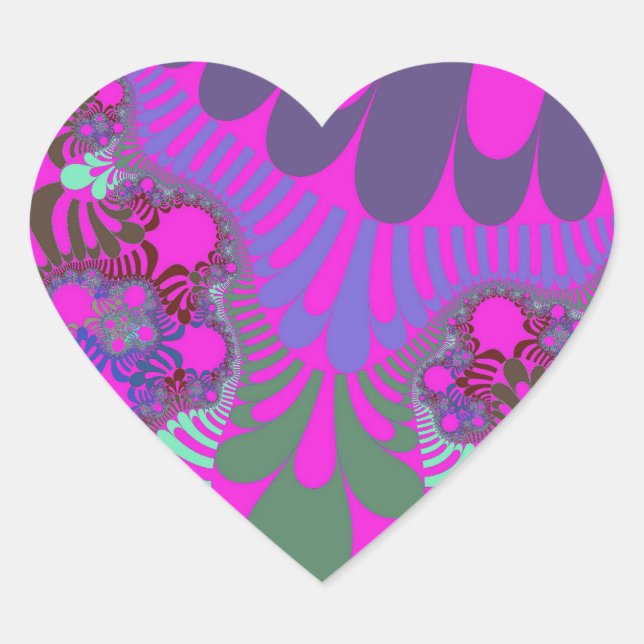 Pink Lavender Mod Heart Sticker (Front)