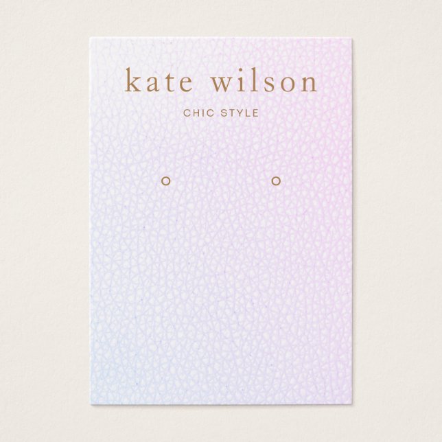 Pink Lavender Ombre Leather  Earring Display Card (Front)