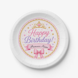 Pink Lavender Princess Paper Plate