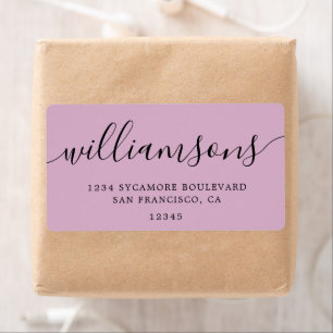Pink Lavender Script Family Return Address 