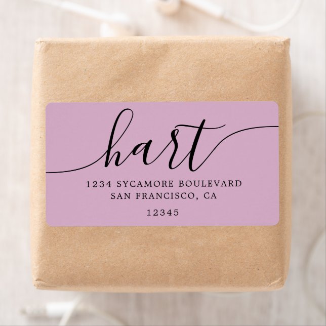 Pink Lavender Script Family Return Address  (Insitu)