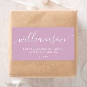 Pink Lavender Script Family Return Address