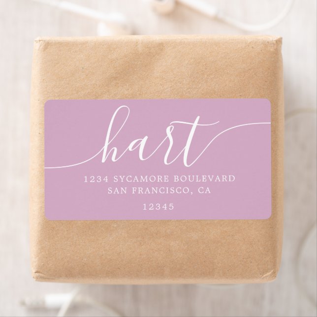 Pink Lavender Script Family Return Address (Insitu)