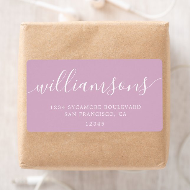 Pink Lavender Script Family Return Address (Insitu)