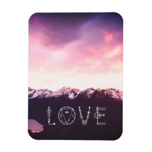 *~* Pink  & Lavender Sky  Purple Mountains Photo Magnet