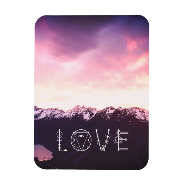 *~* Pink  & Lavender Sky  Purple Mountains Photo Magnet (Vertical)