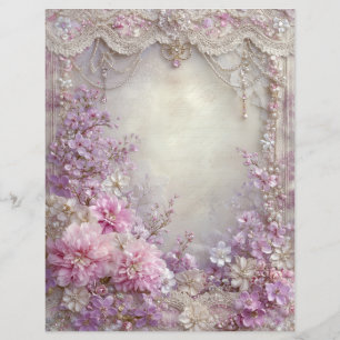 Pink Lavender Vintage Junk Journal Scrapbook Paper