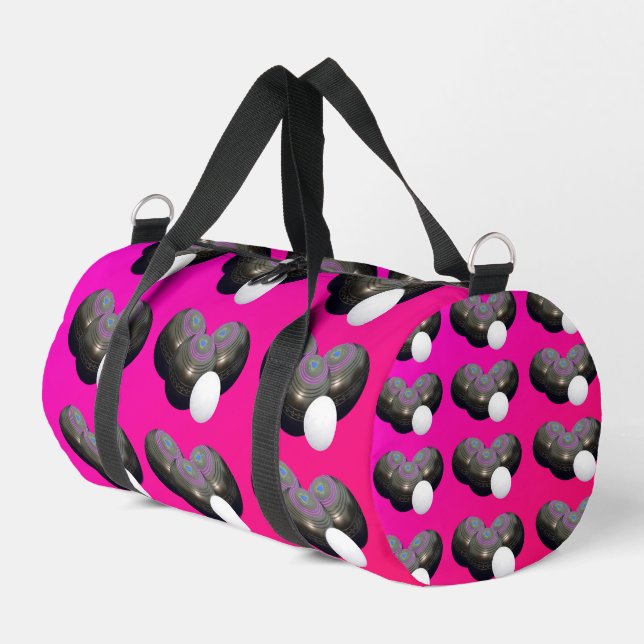 Pink Lawn Bowls And Jack, Duffle Bag (Left Corner)