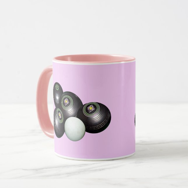 Pink Lawn Bowls, Coffee Mug (Front Left)