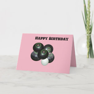 Pink Lawn Bowls, Happy Birthday Card