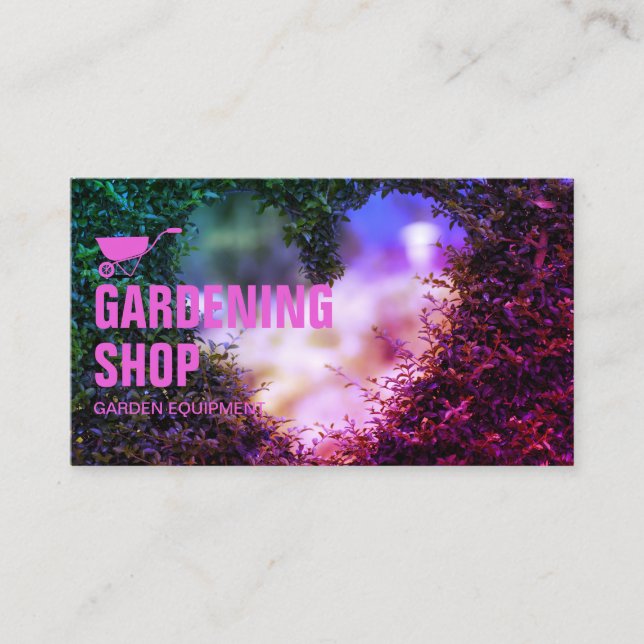 Pink Lawn Care Gardening Grass Wall Mowing Business Card (Front)