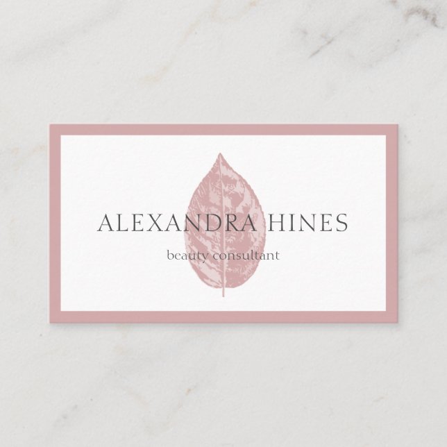 pink leaf business card (Front)