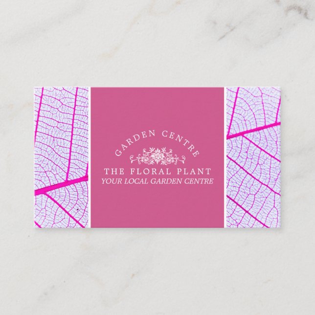 Pink Leaf, Garden Centre, Horticulturist Business Card (Front)