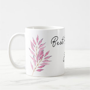 Pink leaf motif Best Teacher Ever Coffee Mug