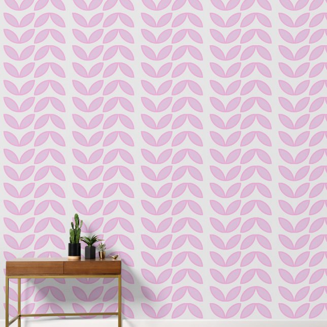 Pink leaf shapes wallpaper (Hallway)