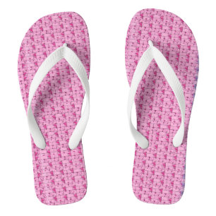 Pink Leafs Flip Flops