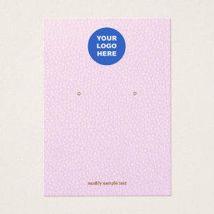 Pink Leather Add Your Logo  Earring Display Card