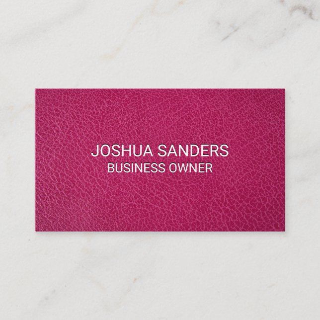 Pink Leather Business Card (Front)