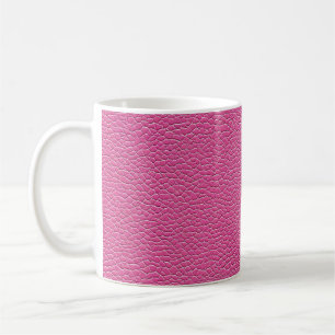 Pink leather effect pattern coffee mug