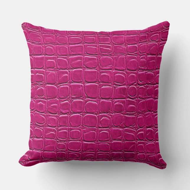 Pink leather effect pattern cushion (Front)