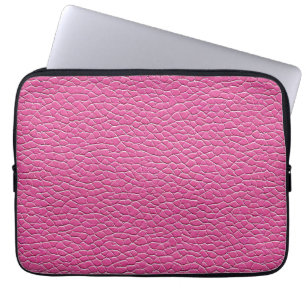 Pink leather effect pattern laptop sleeve