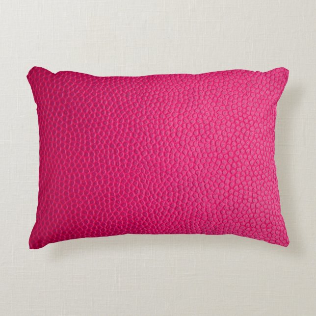 Pink leather leather texture skin decorative cushion (Front)