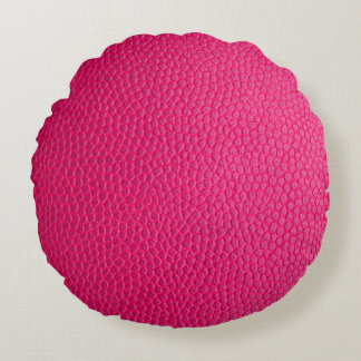 Pink leather leather texture skin round cushion